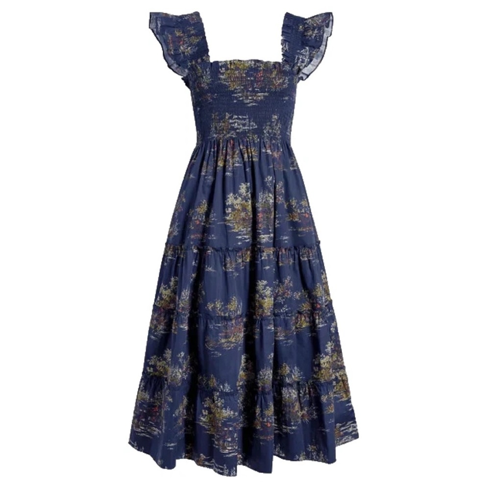 Hill House navy equestrian toile nap dress